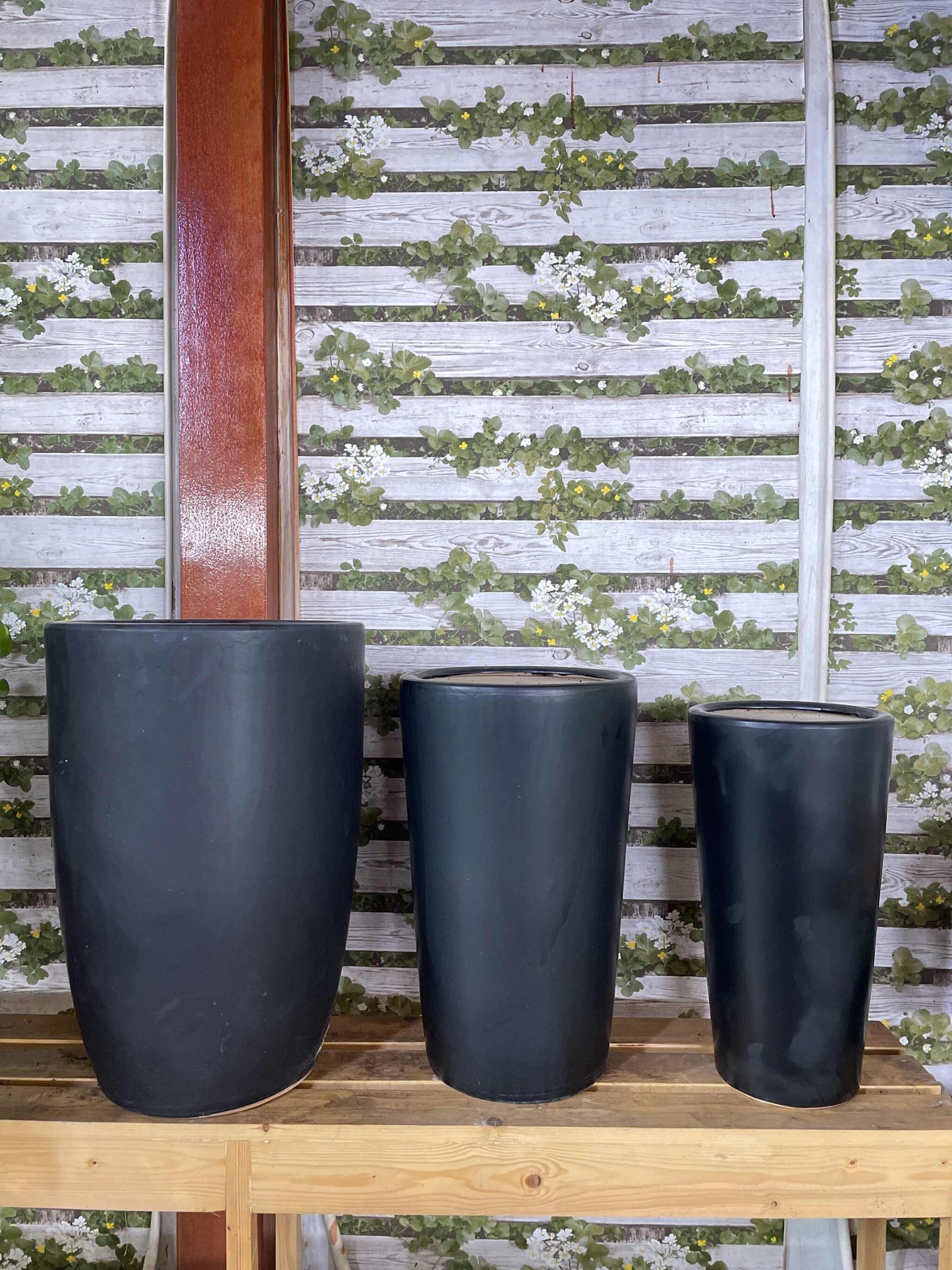 Black Ceramic Pots Set