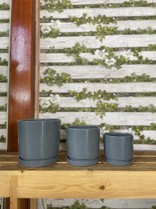 Grey Ceramic Pots Set