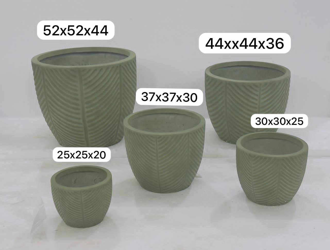 Olive Fiber Pot - Matte Finish