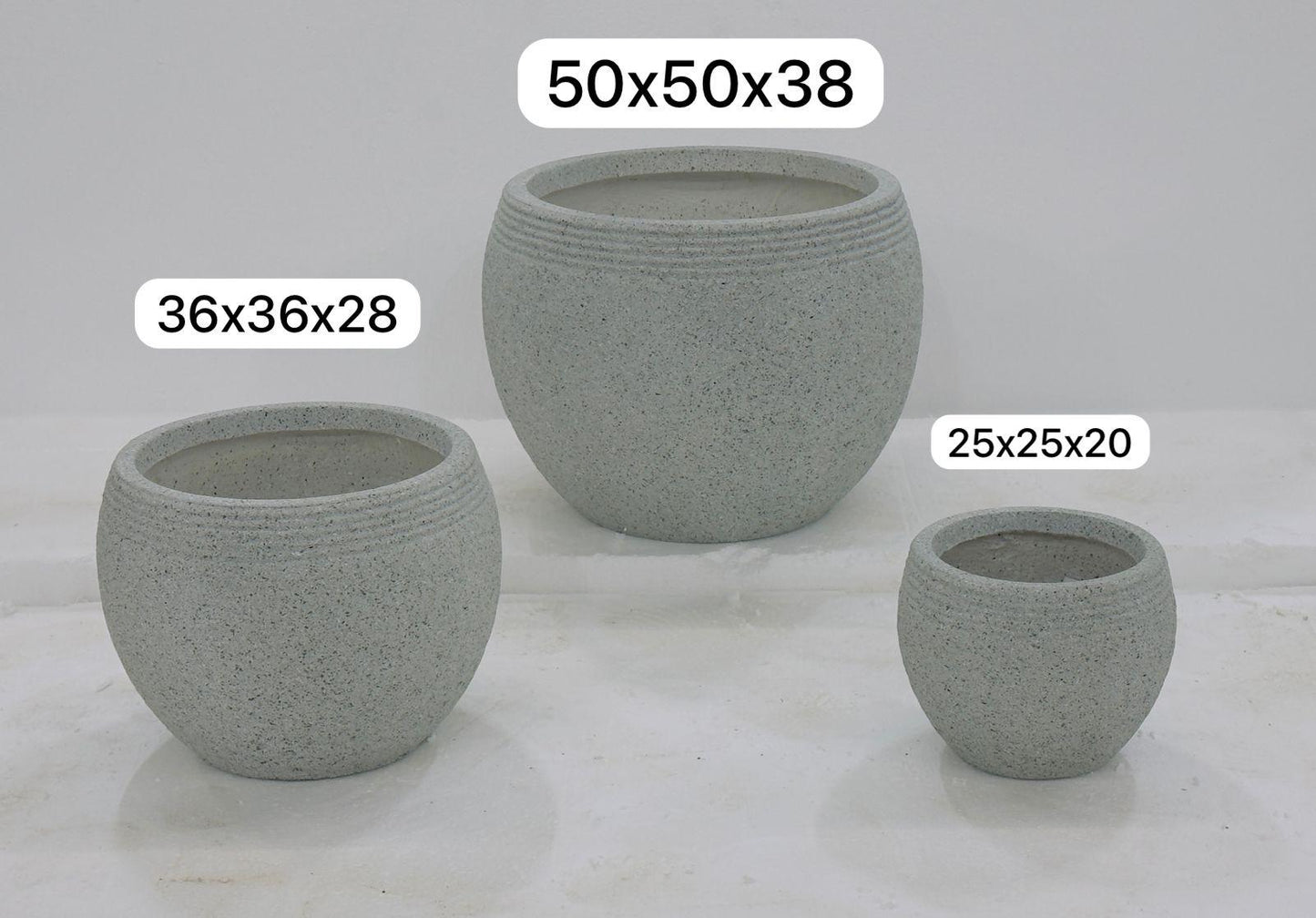 Concrete Finish Round Fiber Pot